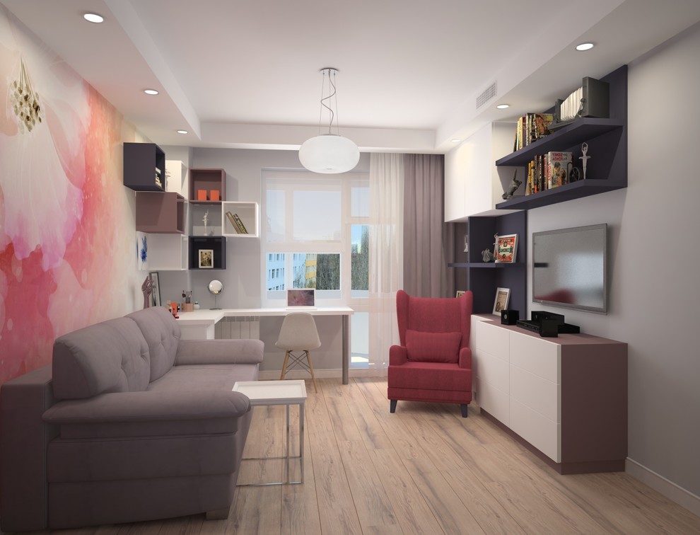 Квартира для Балерины в пудровых тонах.