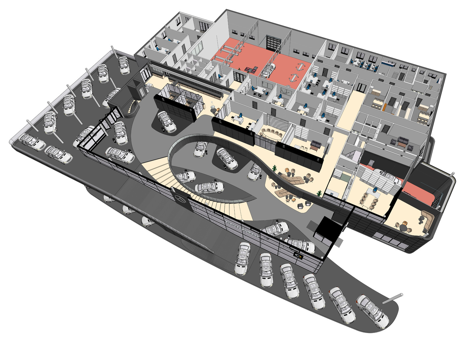 Эскизный проект дилерского салона Mercedes-Benz