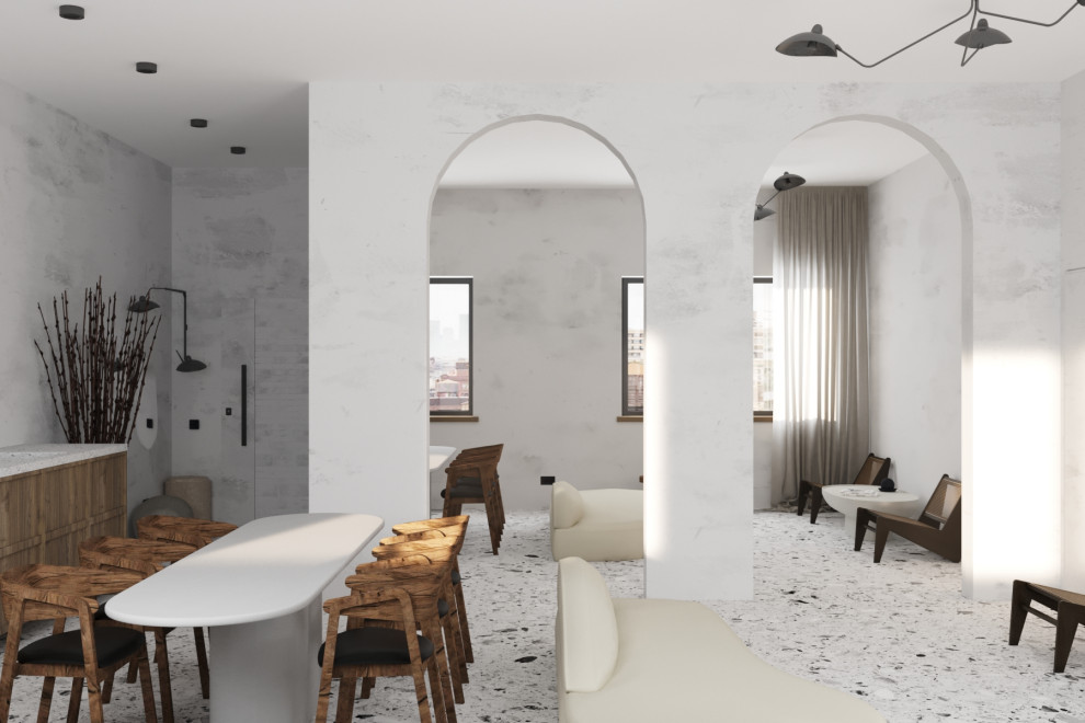 Minimalism scandi-chic interior design visualization