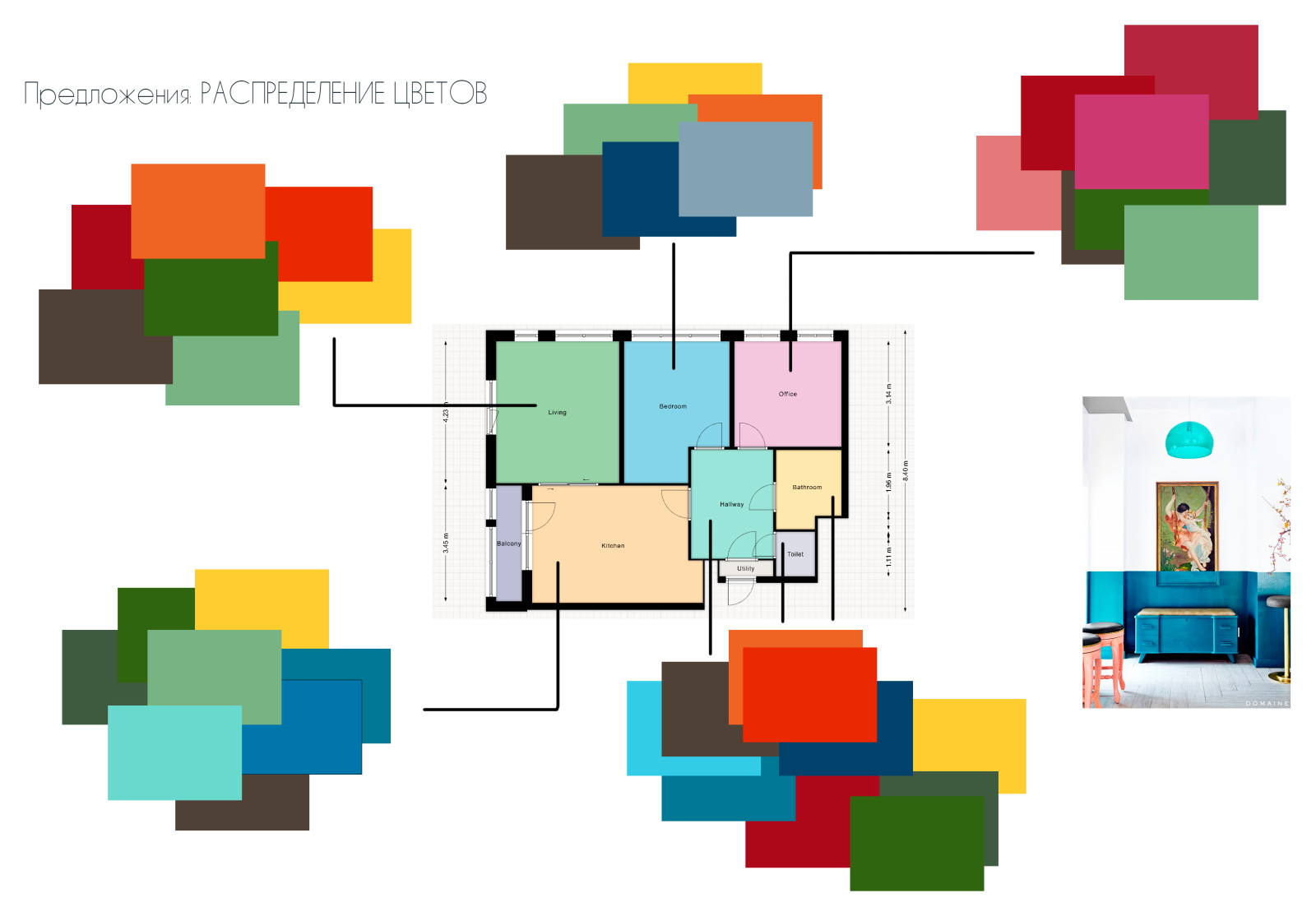 Обложка проекта: Яркая квартира для пары с попугаями в ЖК "Ligovsky Life"