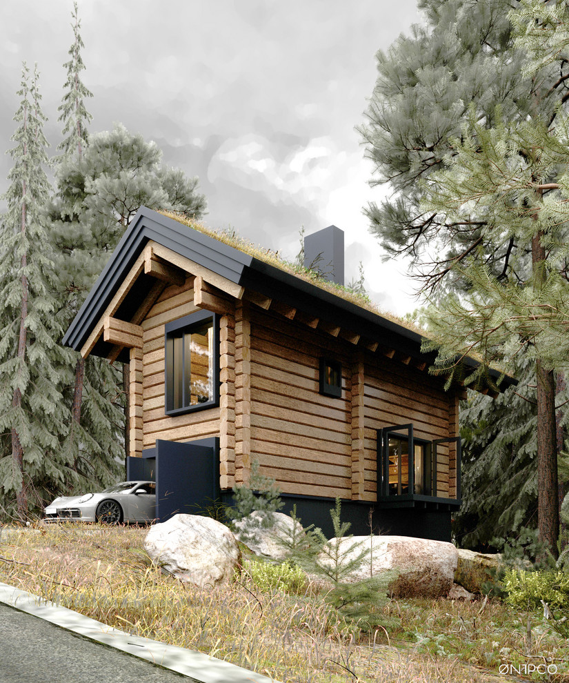 Ультимативно-узкий дом из лафета сибирской лиственницы / 95 м.кв