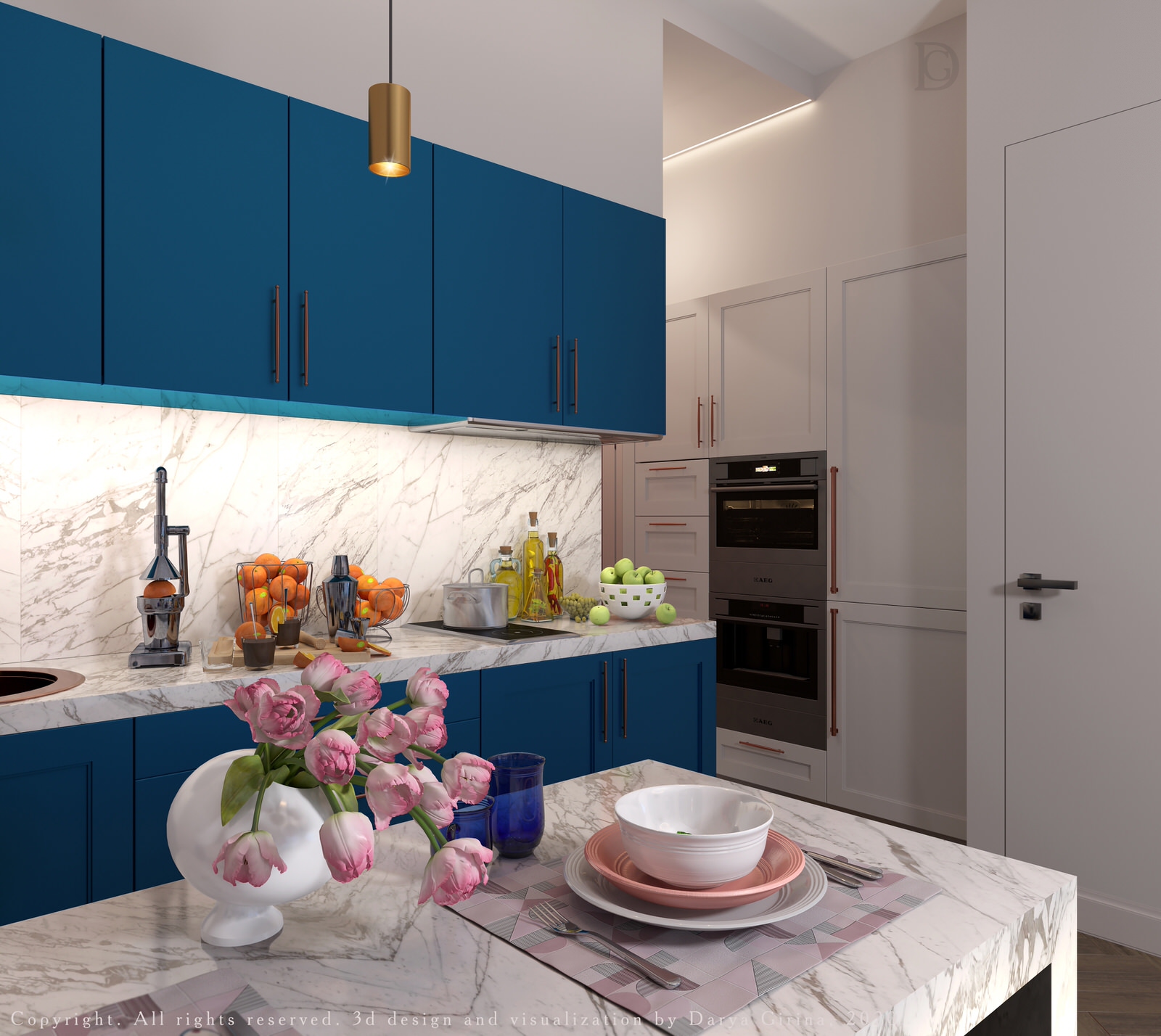 Interior design of a residential flat in The housing complex "Dynasty" at Moscow