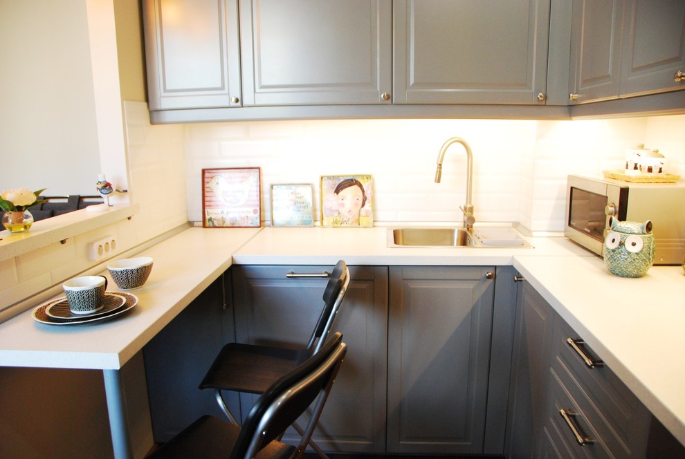 Кухня-гостиная в скандинавском стиле "Туманный Петербург"