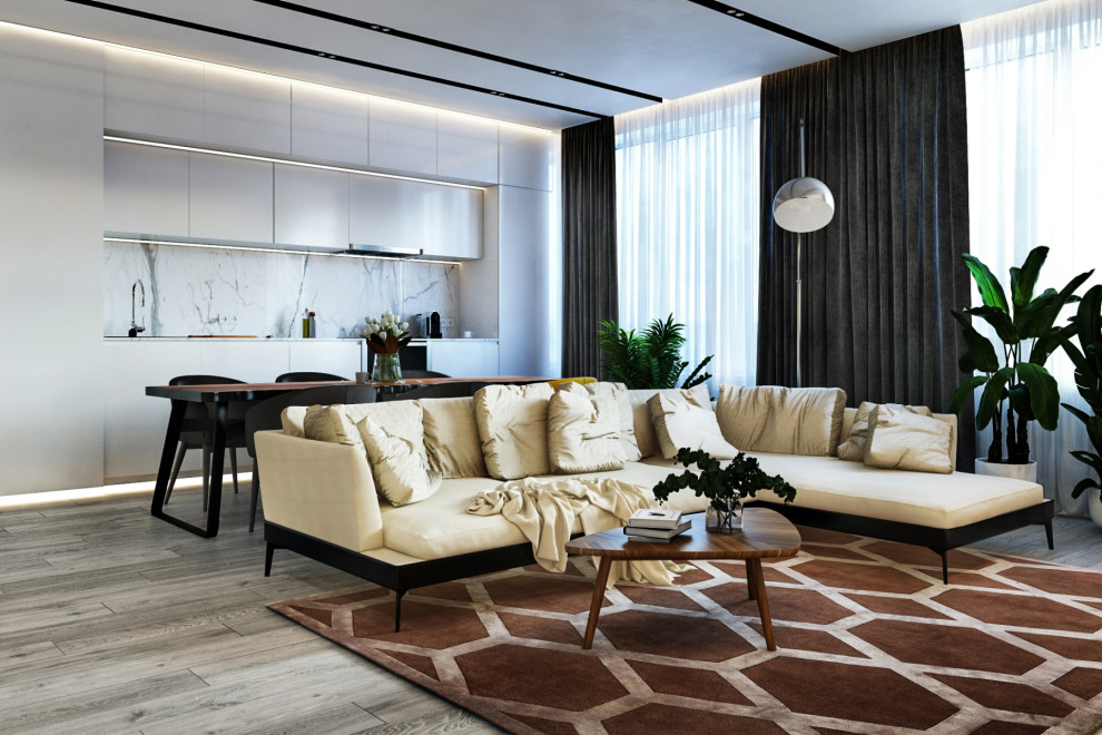 Дизайн квартиры в современном стиле в жилом квартале бизнес-класса «1147»