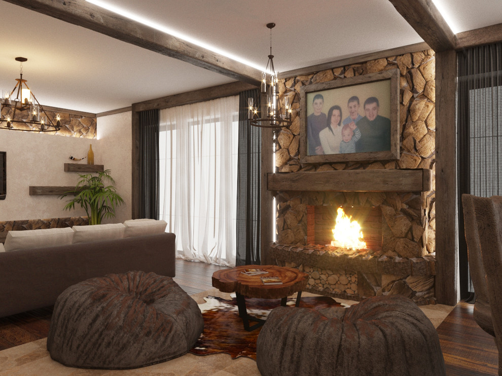 Обложка проекта: Дизайн-проект частного дома .Зал 40 кв.м.