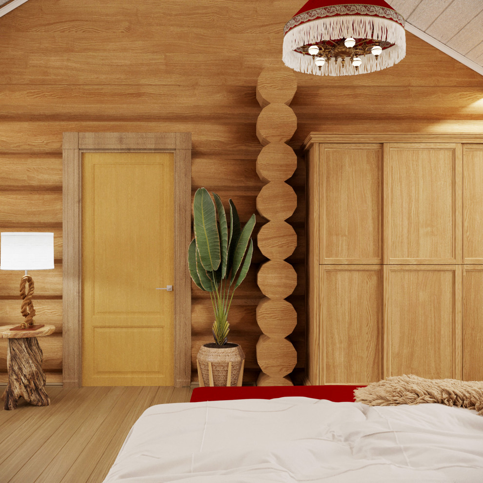 Деревянный дом из дикого бревна