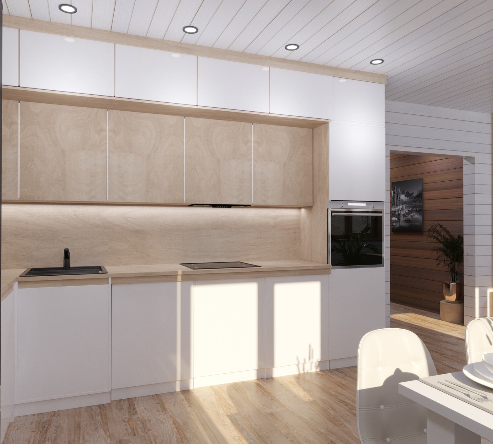 Двухэтажный дом с стиле скандинавского минимализма