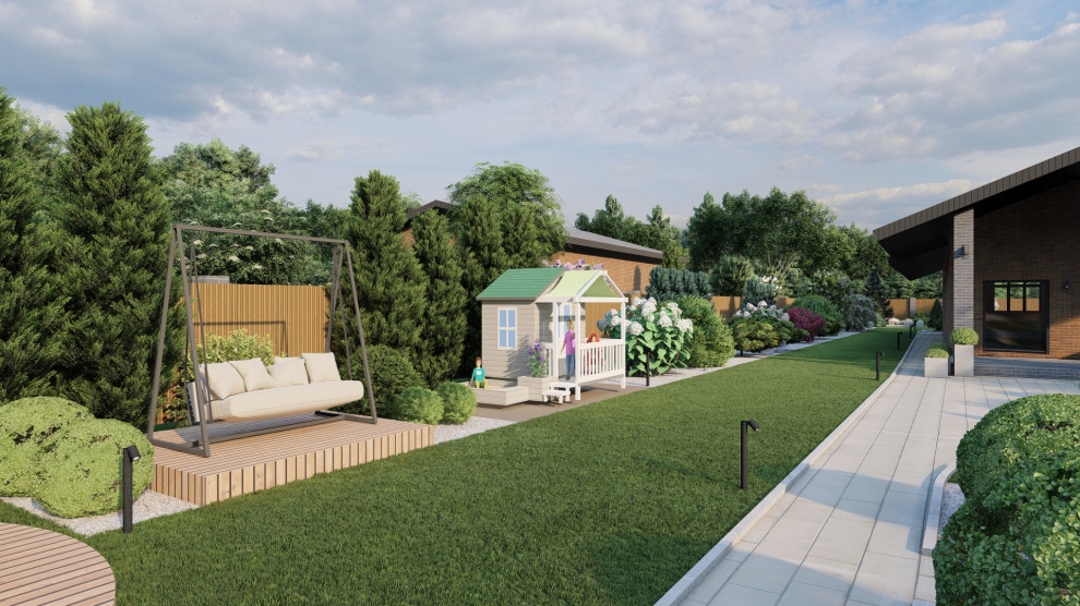 Ландшафтный дизайн 25 соток в д. Большая Ельня