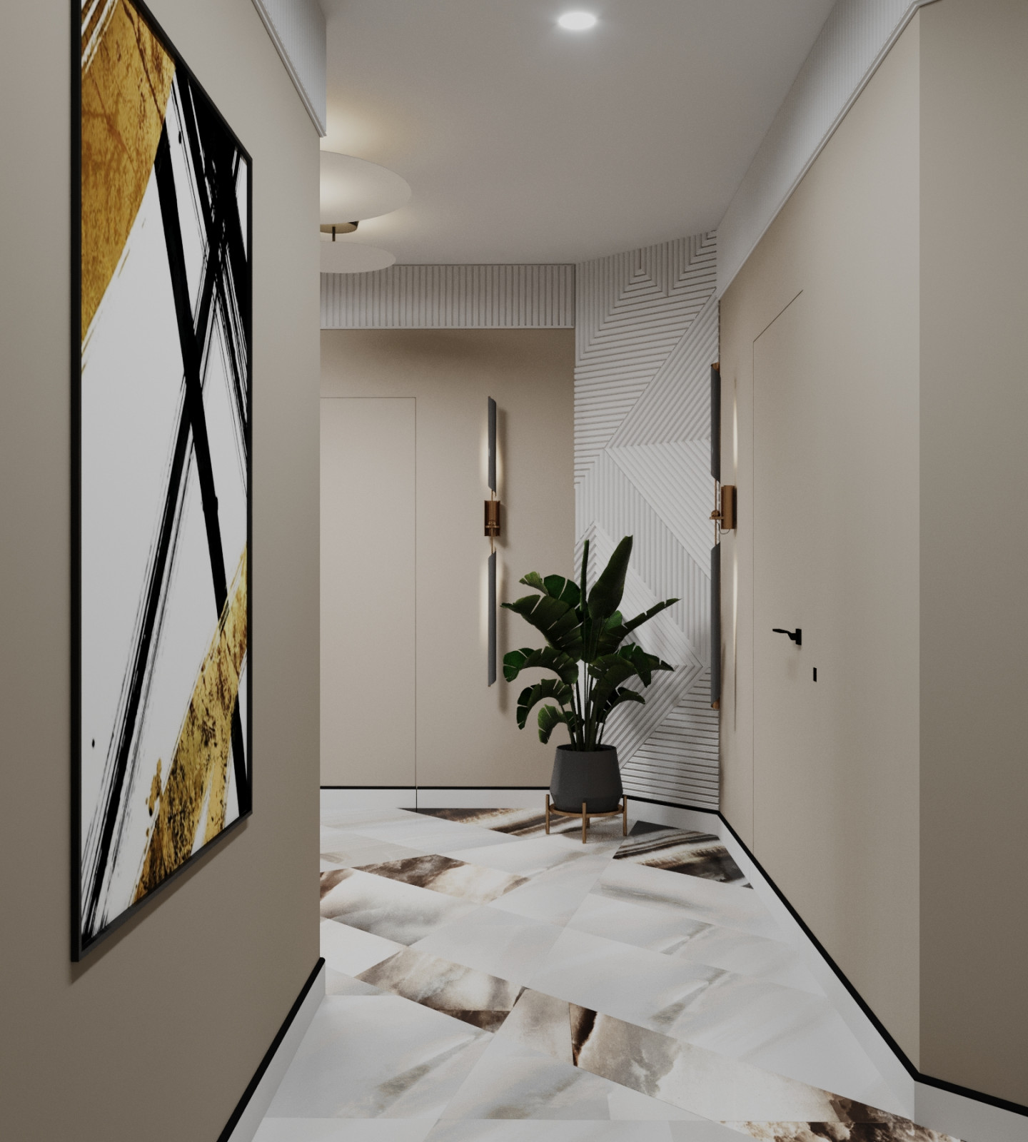 Интерьер 3-комнатной квартиры в ЖК Два ангела