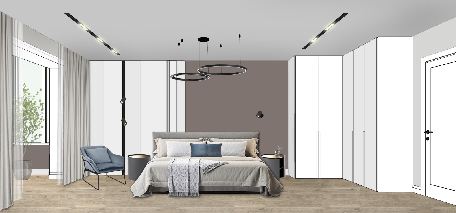 Коллажи спальни их проекта "Жемчужина"