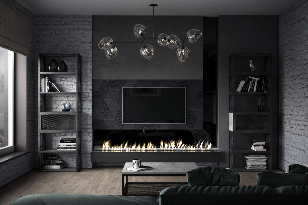 Мрачная и брутальная квартира лофт