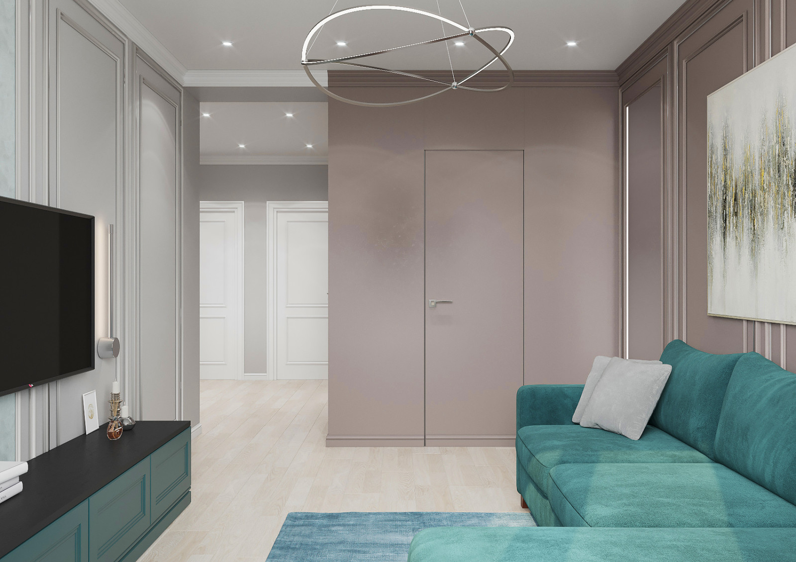 Яркая классика в трехкомнатной квартире