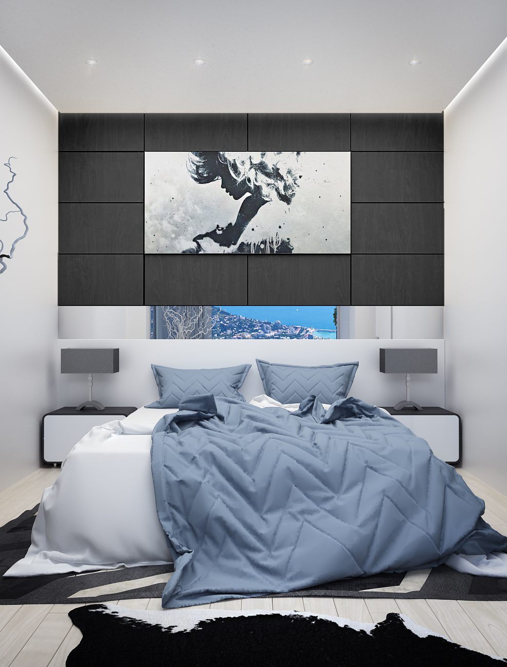 Bedroom with sea view