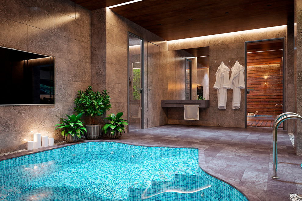 Спа-зона на цокольном этаже загородного дома - 600 кв.м