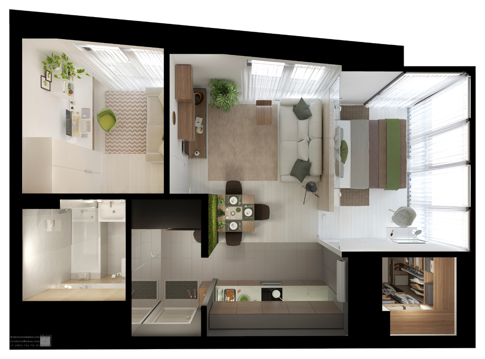 Обложка проекта: ДИЗАЙН-ПРОЕКТ КВАРТИРЫ В ОЛИМПИЙСКОЙ ДЕРЕВНЕ 55 м²