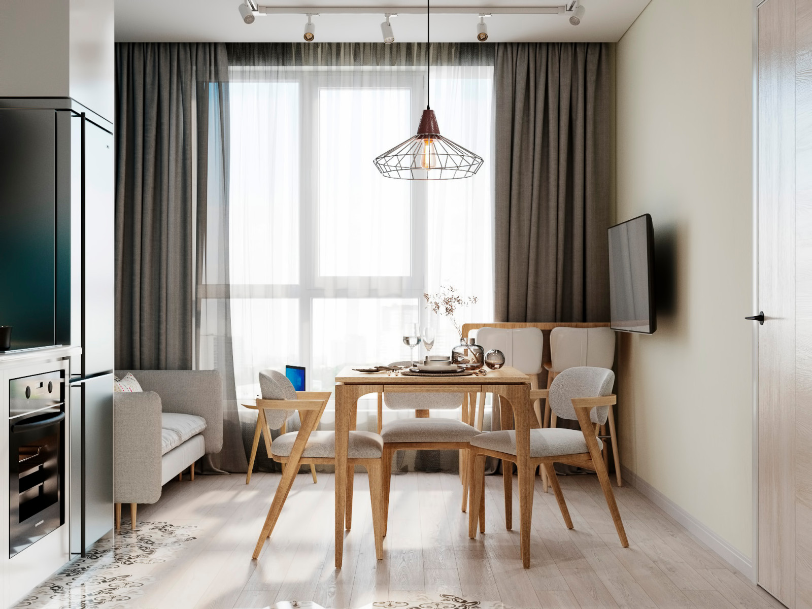 Гостиная в светлых тонах