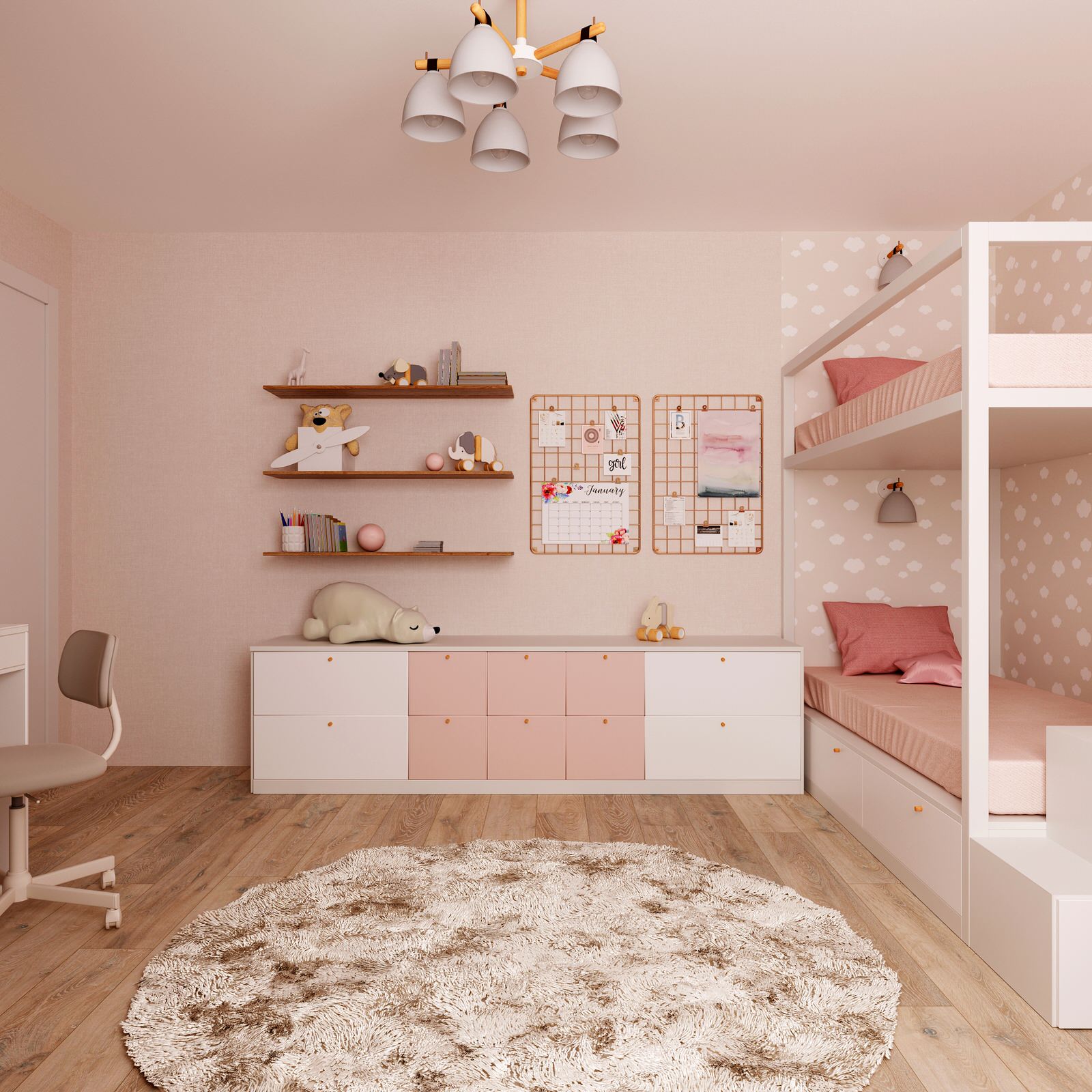 Нежная детская для двух девочек