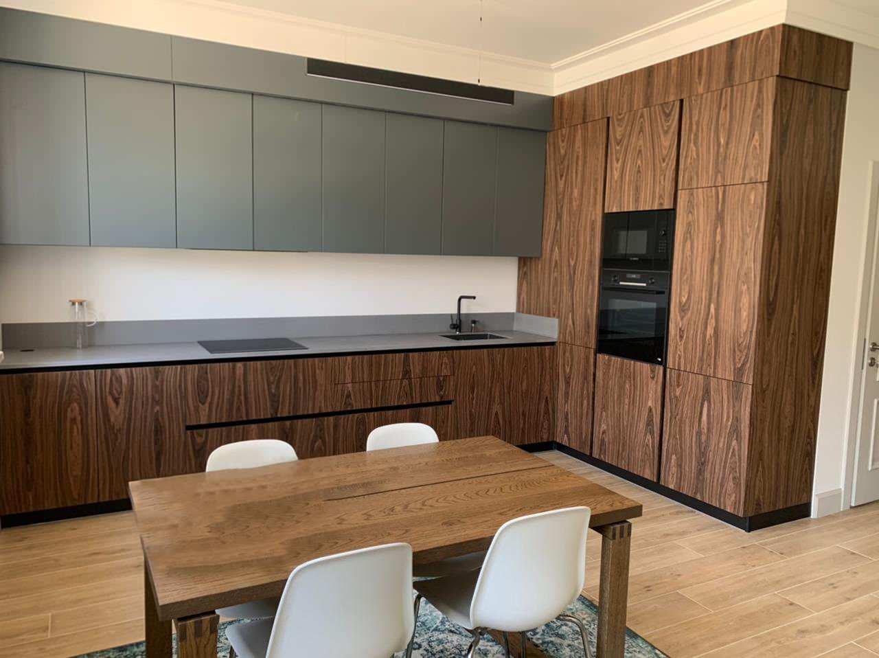 Современная кухня из шпона Палисандр