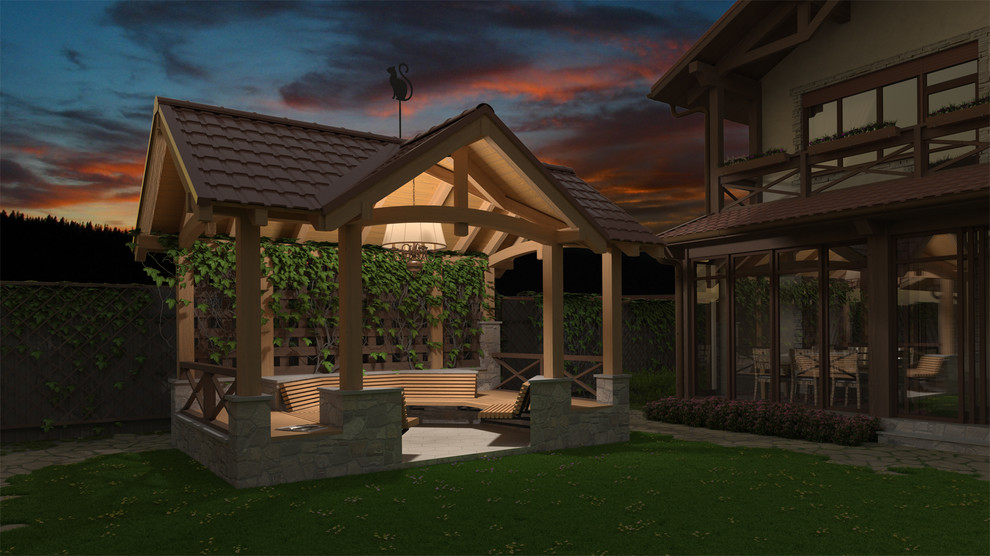 Уютная беседка из дерева