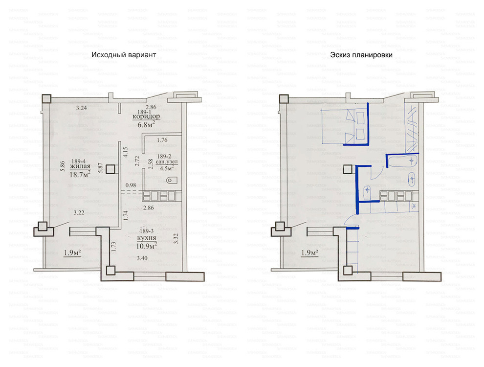 Идеи перепланировки для однокомнатных квартир