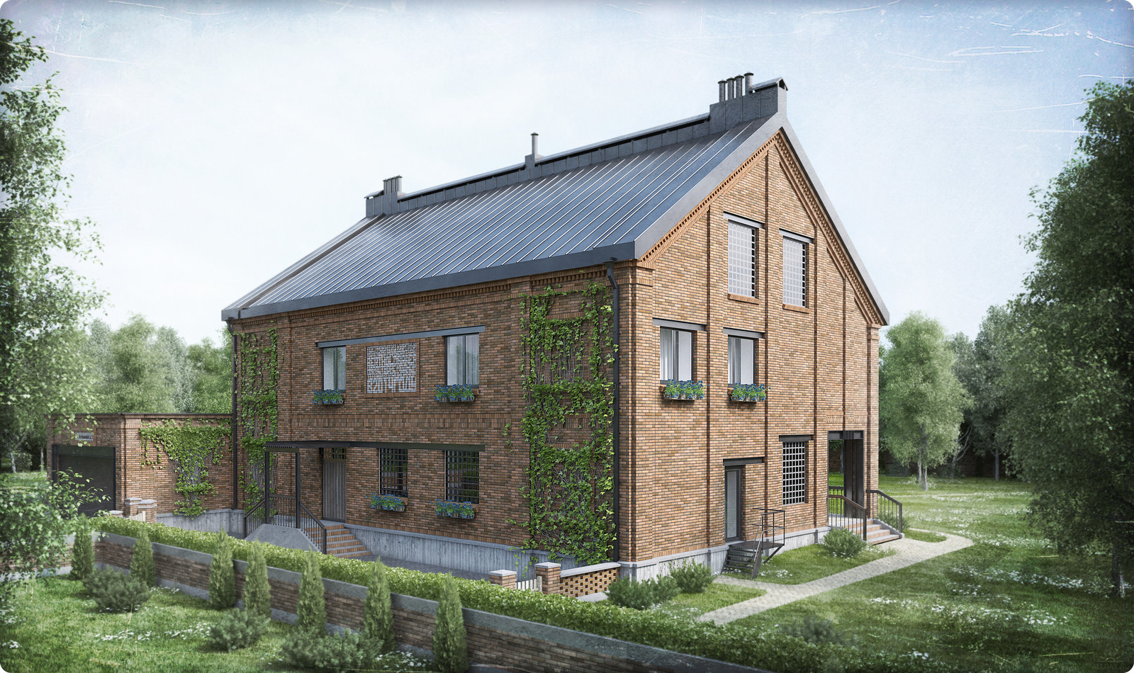 Кирпичный коттедж