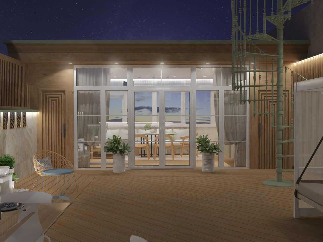 Терраса на крыше дома