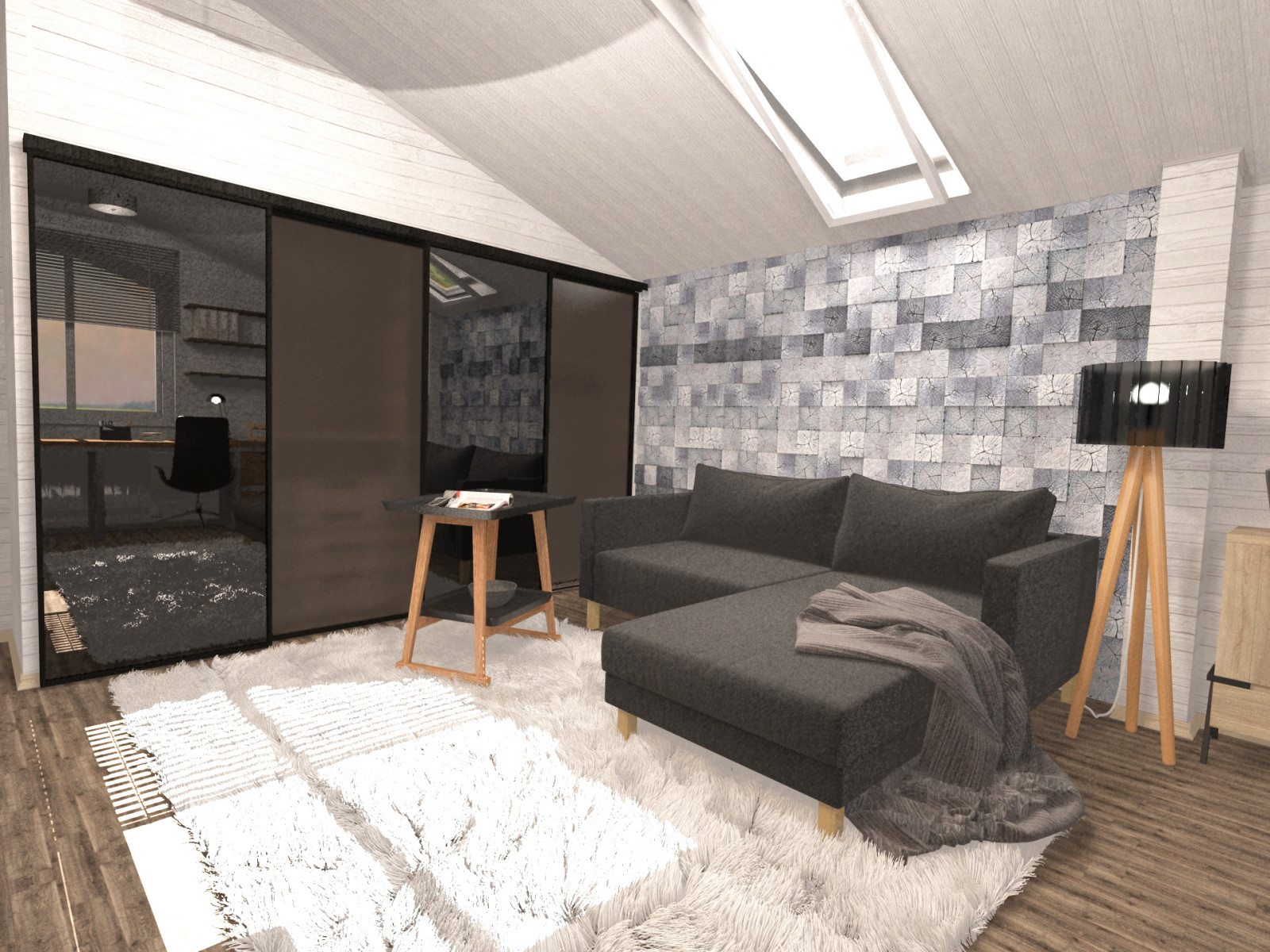 Обложка проекта: Интерьер частного дома (гостиная-кухня)