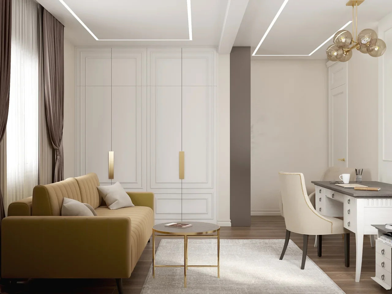 Частный дом, дизайн-проект неоклассика