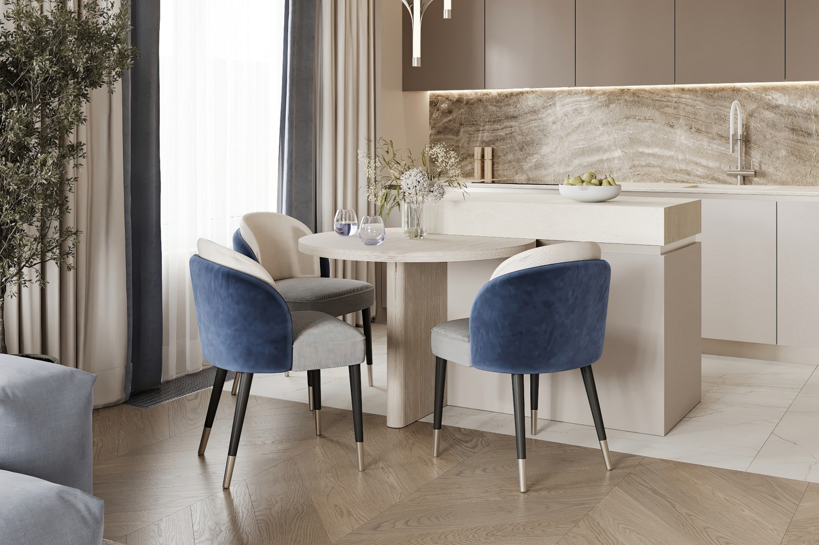 Дизайн и ремонт квартиры в ЖК Большая семерка - Сочный синий