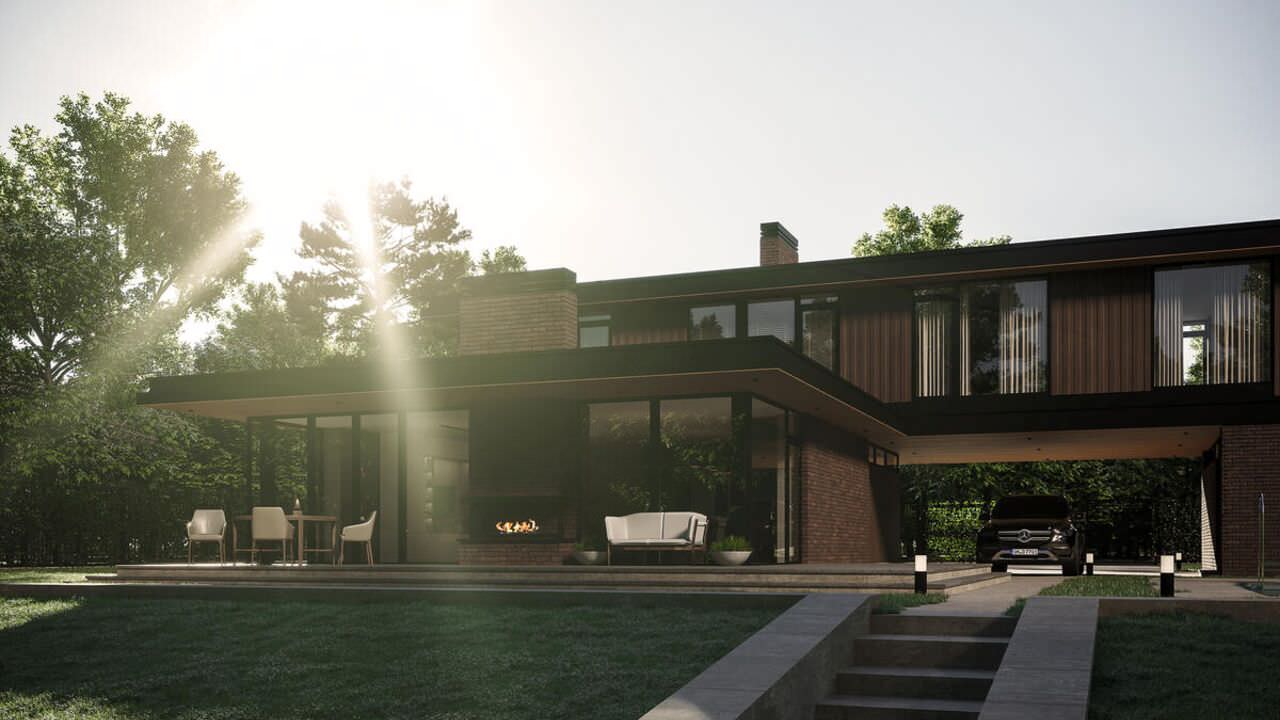 Проект с плоской кровлей 322 м2