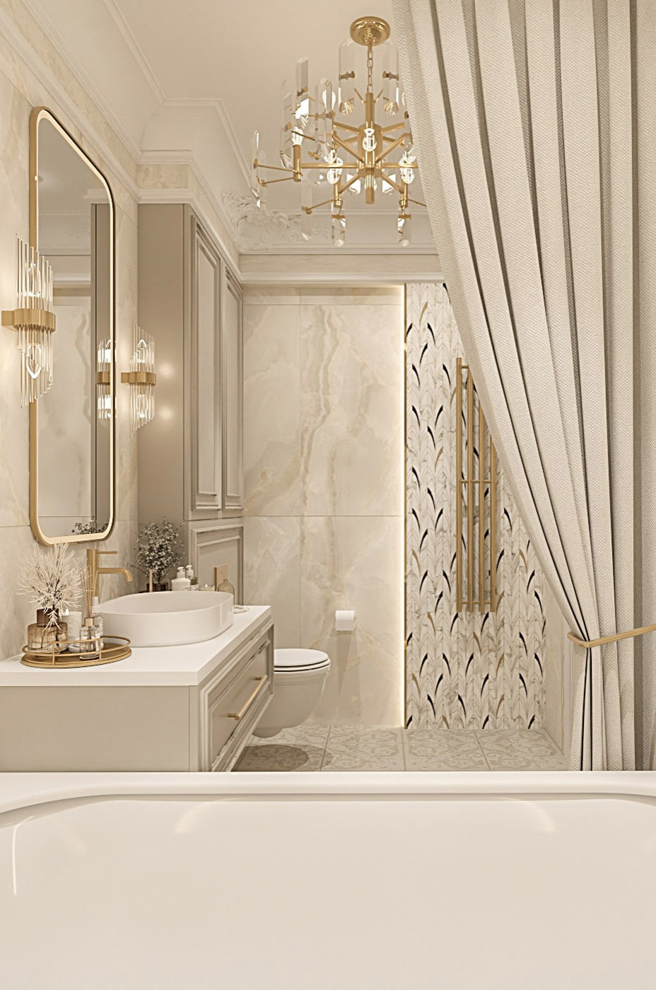 Интерьер Женской Ванной комнаты. Таунхаус в КП "Образцово"