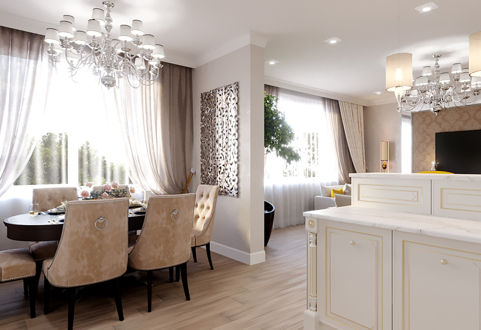 Квартира в классическом стиле. Сравнение 3д и фото