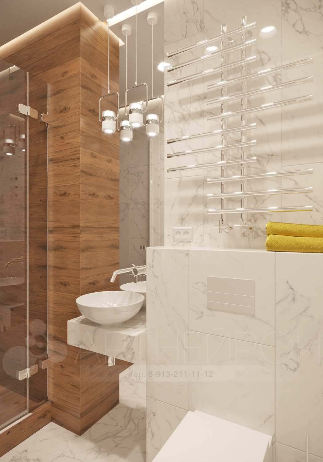 Интерьер санузла + душ