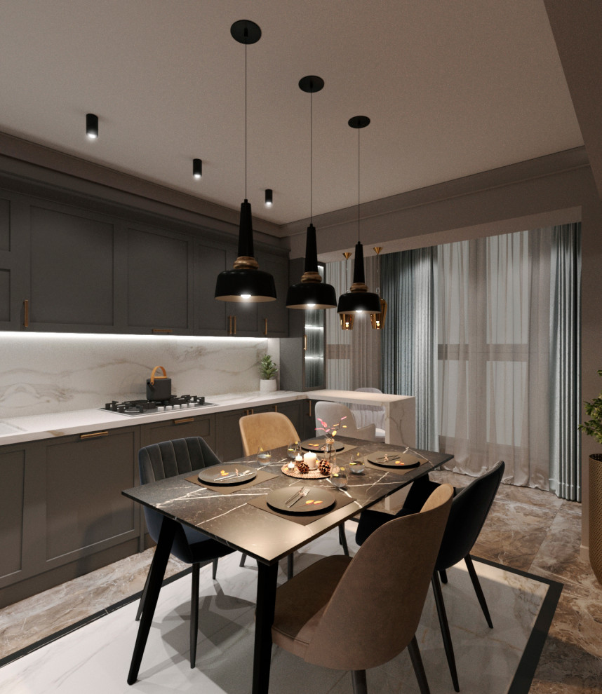 Квартира 100 квадратных метров в г.Кисловодске, Проект кухни