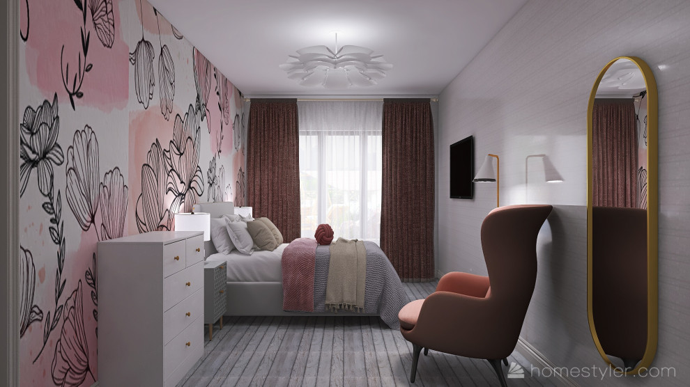 Обложка проекта: Спальня в современном стиле в доме из бруса