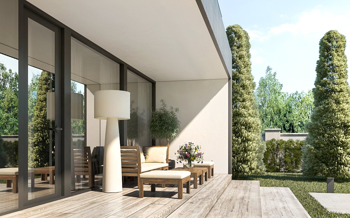 Двухэтажный современный дом для молодой семьи