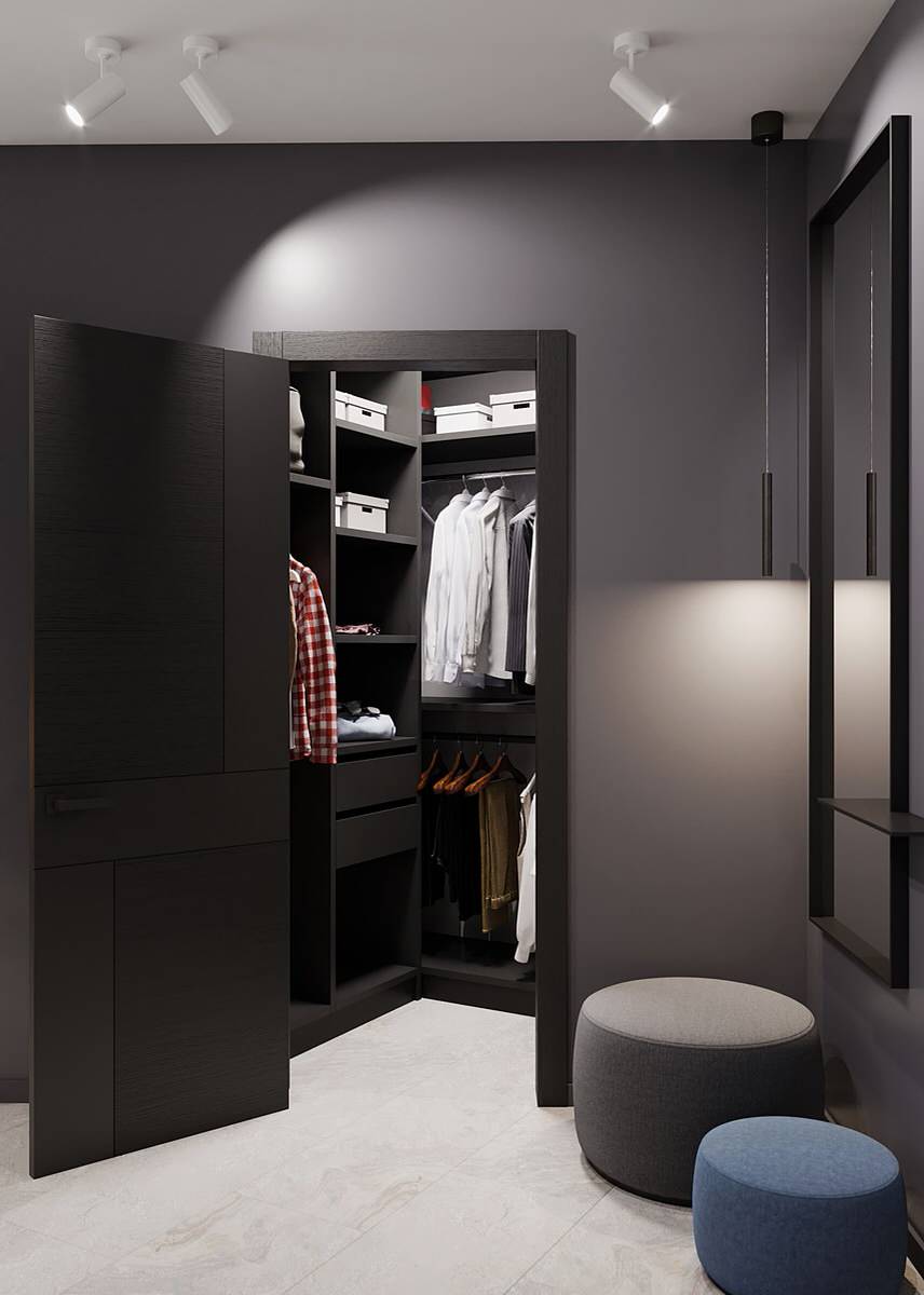 Интерьер квартиры в современном стиле, ЖК «Остров», 90 кв.м.