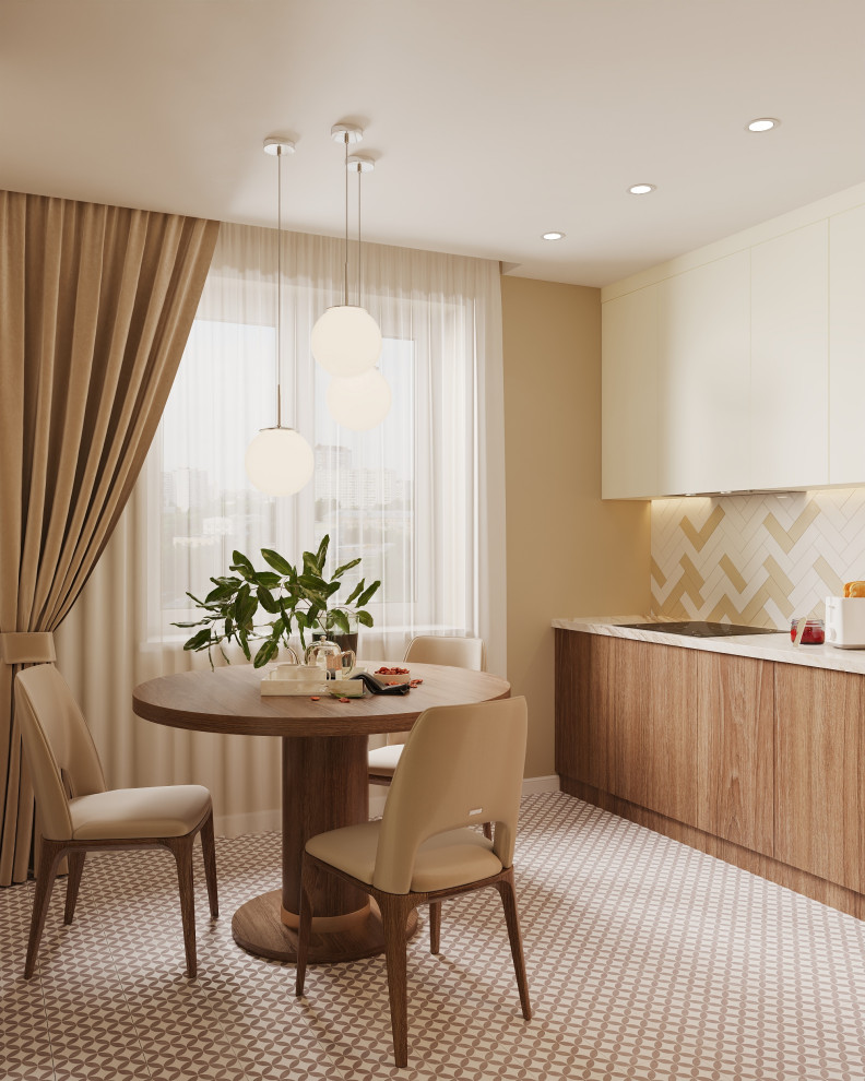 Кухня в бежевых тонах