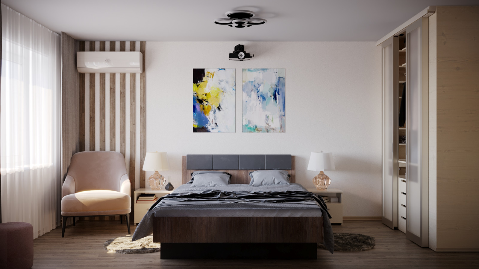 Визуализация дизайна интерьера комнаты