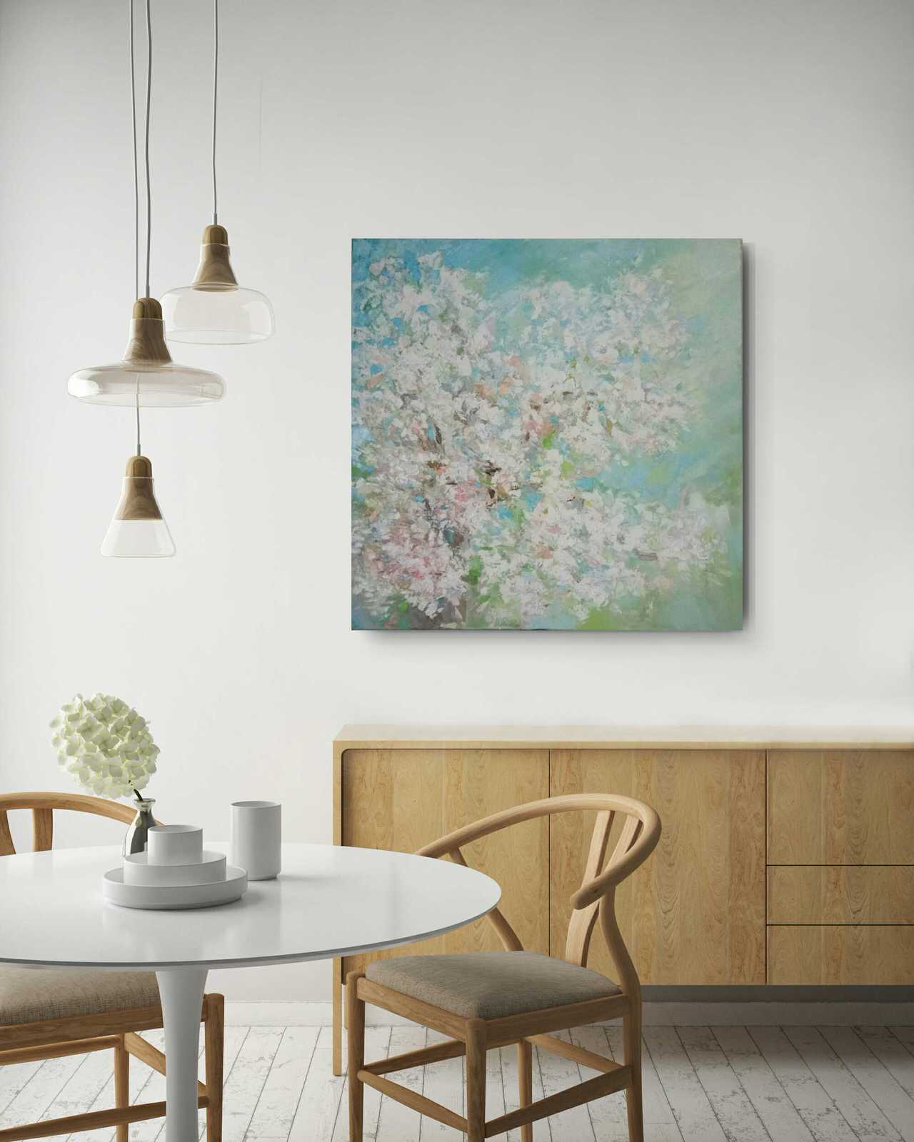 "Яблоневый ветер", 80*80. Холст, масло.