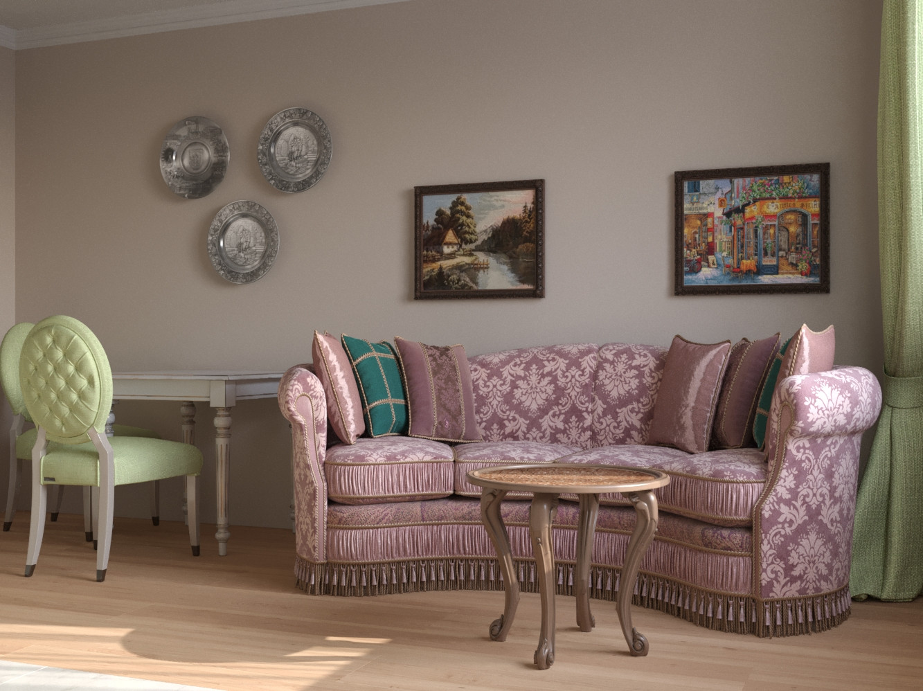 Классический интерьер однокомнатной квартиры в ЖК "Татьянин парк"