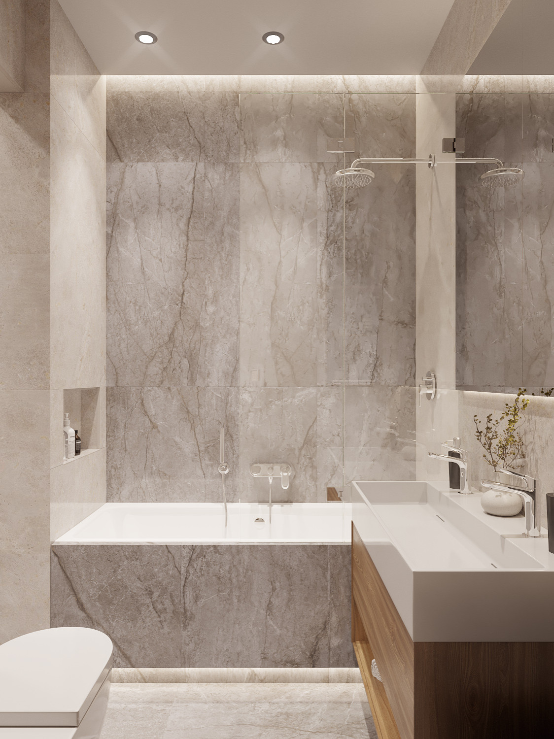 Soft-минимализм в монохромном интерьере трехкомнатной квартиры /ЖК "Балтийский"