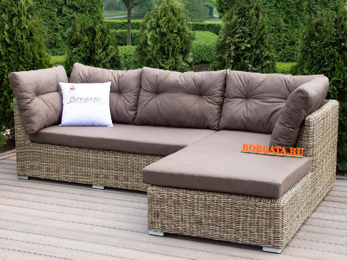 Угловые диваны из искусственного ротанга от Borgata