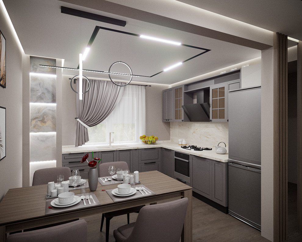 Обложка проекта: Гостиная + кухня