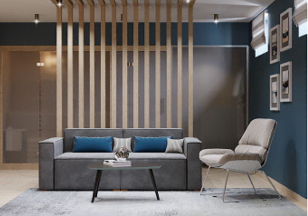 Дизайн проект загородного дома - 1 этаж зона сауны, отдыха и бара