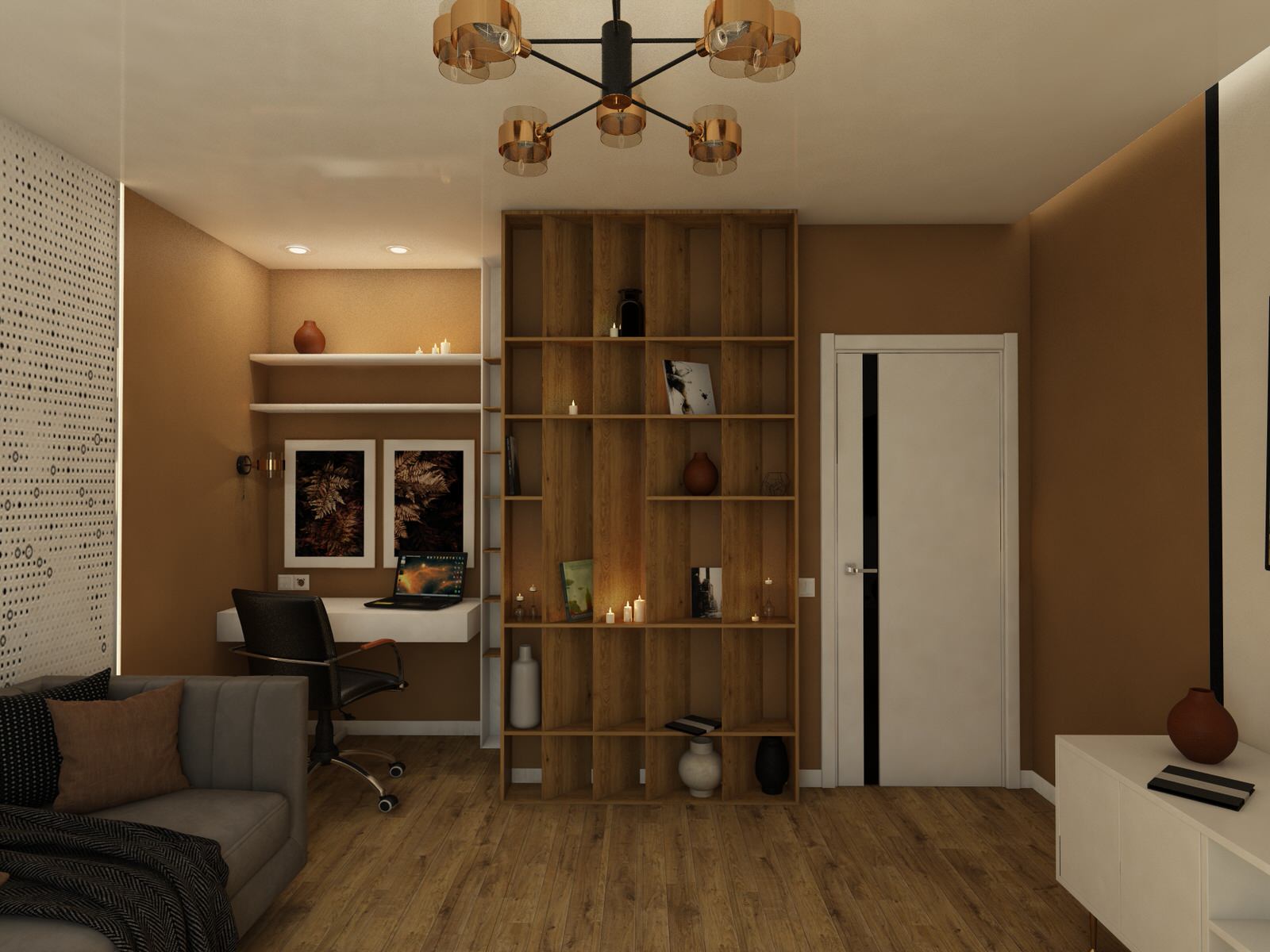 Квартира 60 кв.м. ТЗ от заказчика "Ярко и не ярко))"