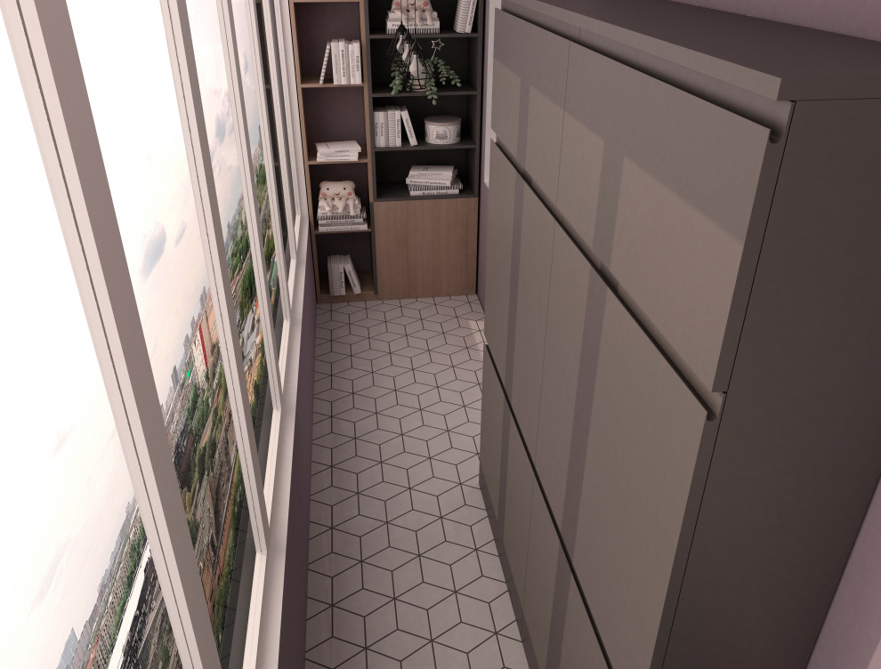 Сложное зонирование: спальня+кабинет+коридор. Обновление лоджии и детской.