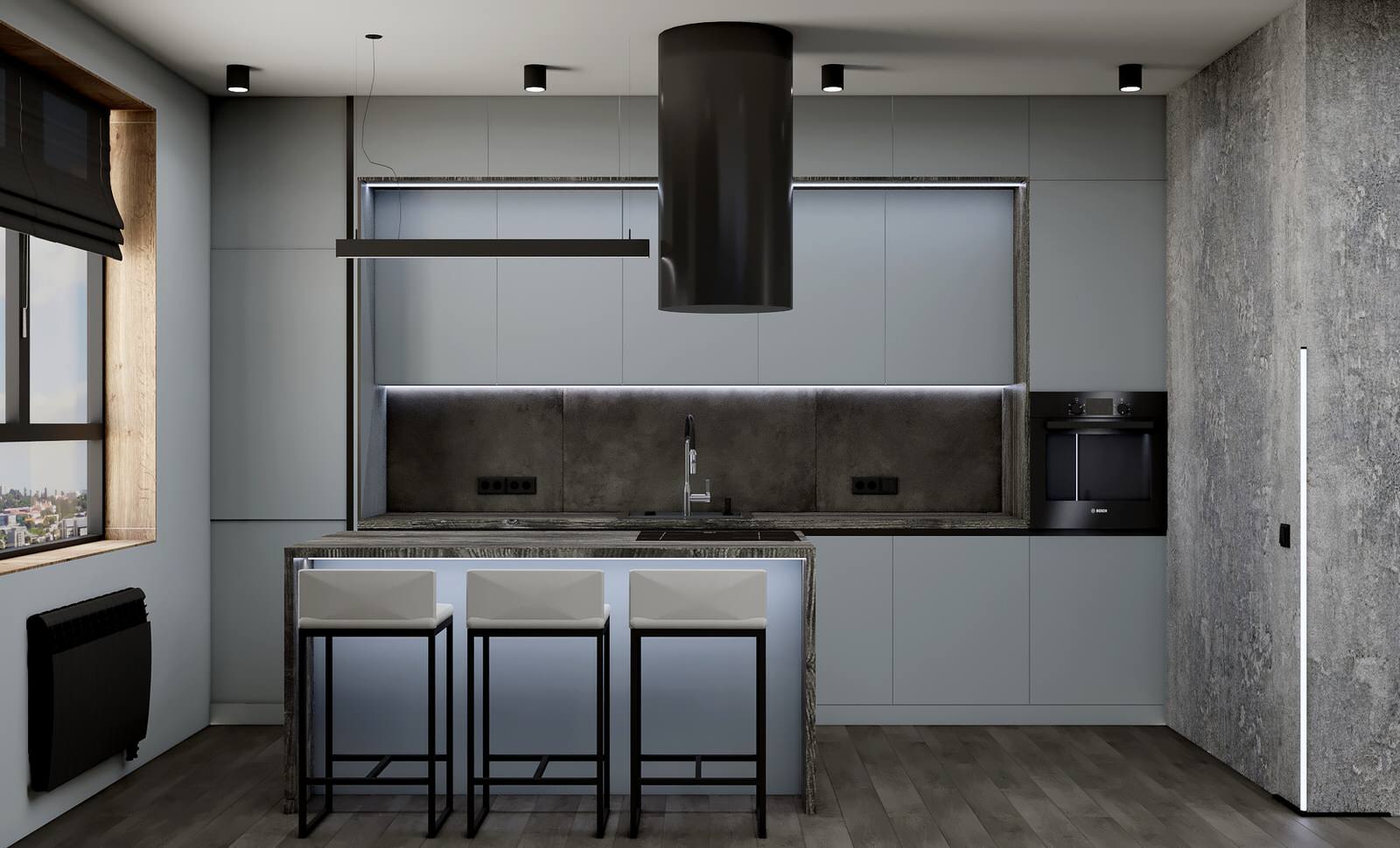 Дизайн квартиры 77 м2 для мужчины-холостяка в Москве в жк Династия!