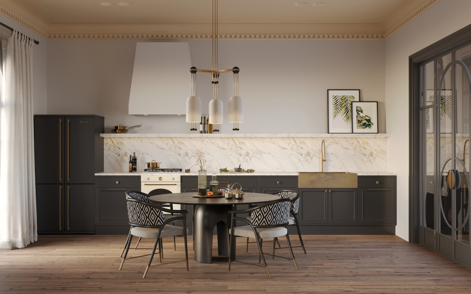 Загородный дом в Английском колониальном стиле в элементами Ар-деко