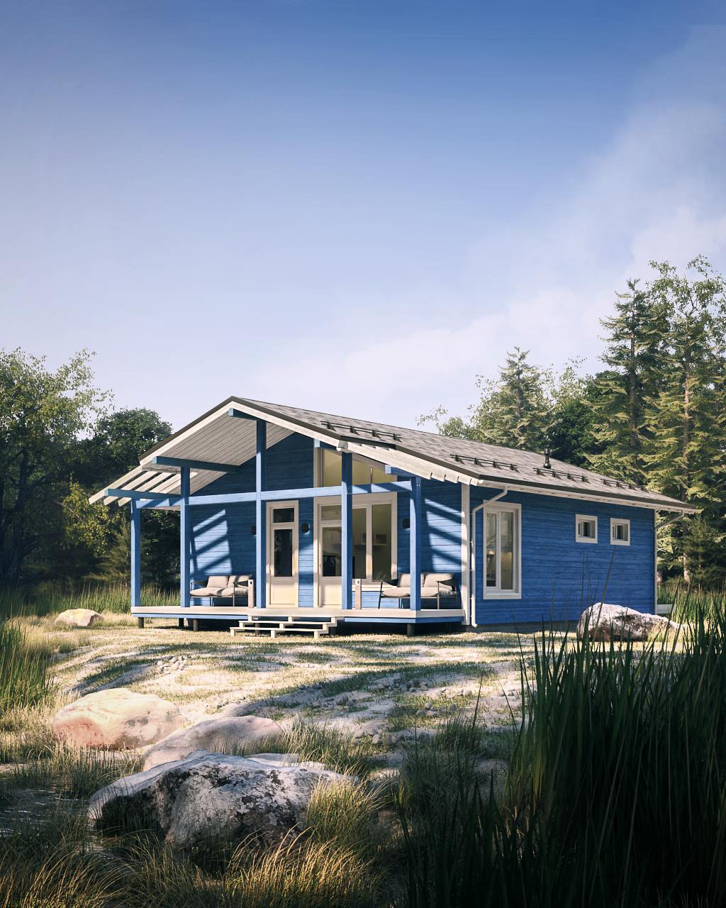 Обложка проекта: Визуализация каркасного загородного дома